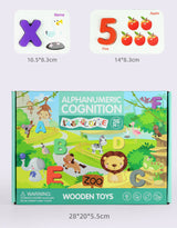 Alpha-Numeric Cognition Toy, ABC Wooden Letters & Numbers