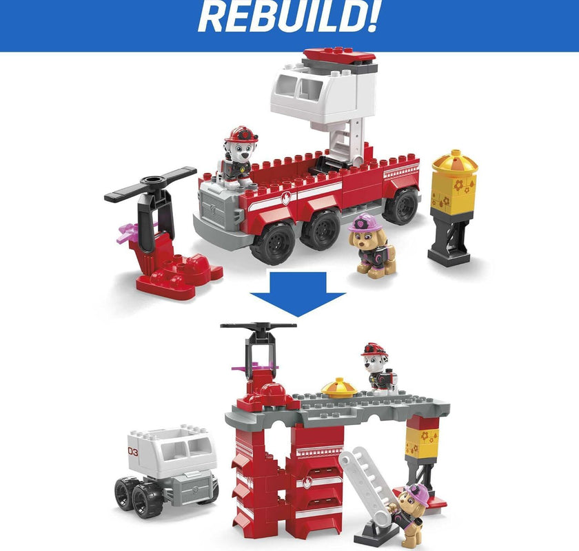 MEGA BLOKS PAW Patrol Toddler Building Blocks Toy - Fire Truck with 37 Pieces