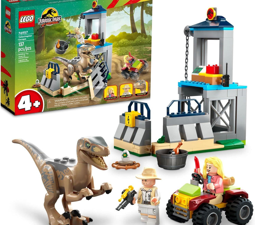 LEGO Jurassic Park Velociraptor Escape 76957 Learn to Build Dinosaur Toy