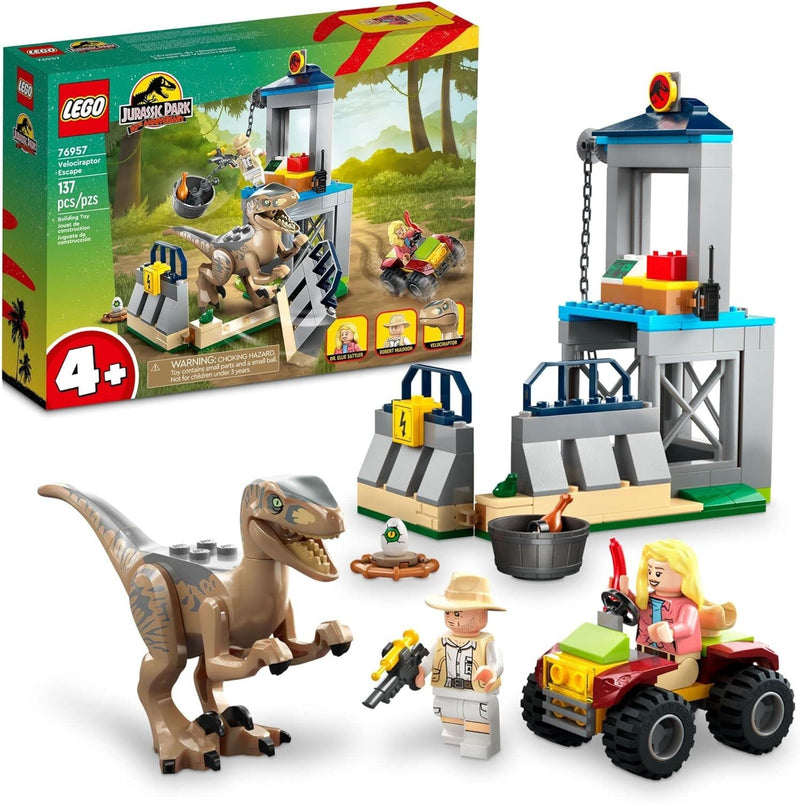 LEGO Jurassic Park Velociraptor Escape 76957 Learn to Build Dinosaur Toy