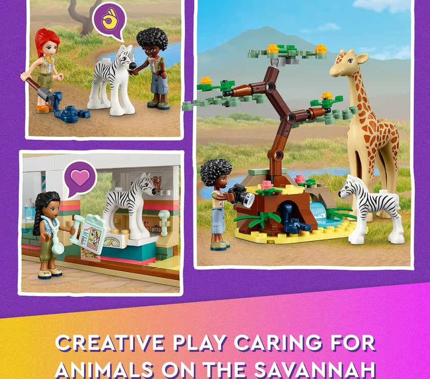 LEGO Wildlife Rescue Toy 41717 with Zebra and Giraffe Safari Animal