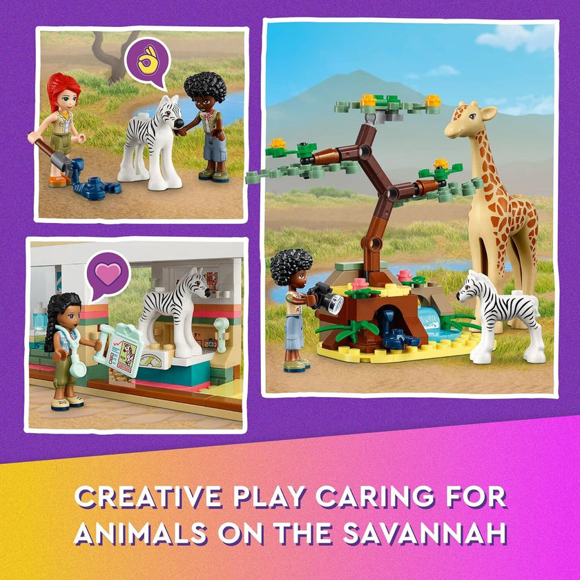 LEGO Wildlife Rescue Toy 41717 with Zebra and Giraffe Safari Animal