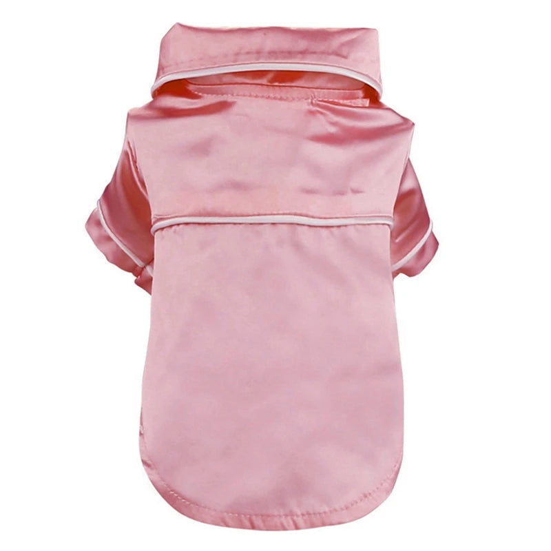 Pet Dog Clothes Soft Silk French Bulldog Pajamas Pet Coat Clothing For Small Dogs Shih Tzu Puppy Cat Shirt Pet Costume