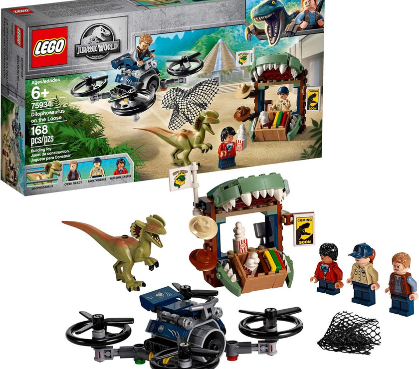 LEGO Jurassic World Dilophosaurus on The Loose 75934 Building Kit (168 Pieces)