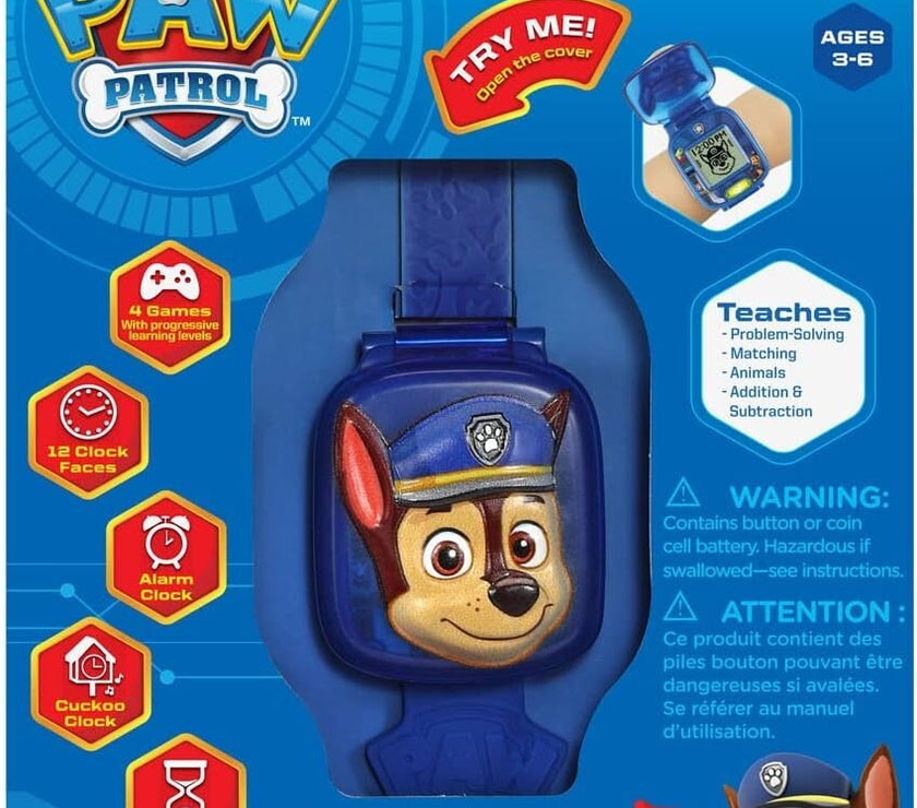 (10 PIECES)  VTech Paw Patrol Chase Kids Watch Learning Toy Blue Spinmaster