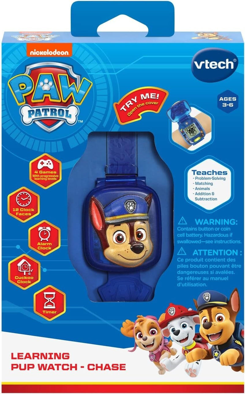 (10 PIECES)  VTech Paw Patrol Chase Kids Watch Learning Toy Blue Spinmaster