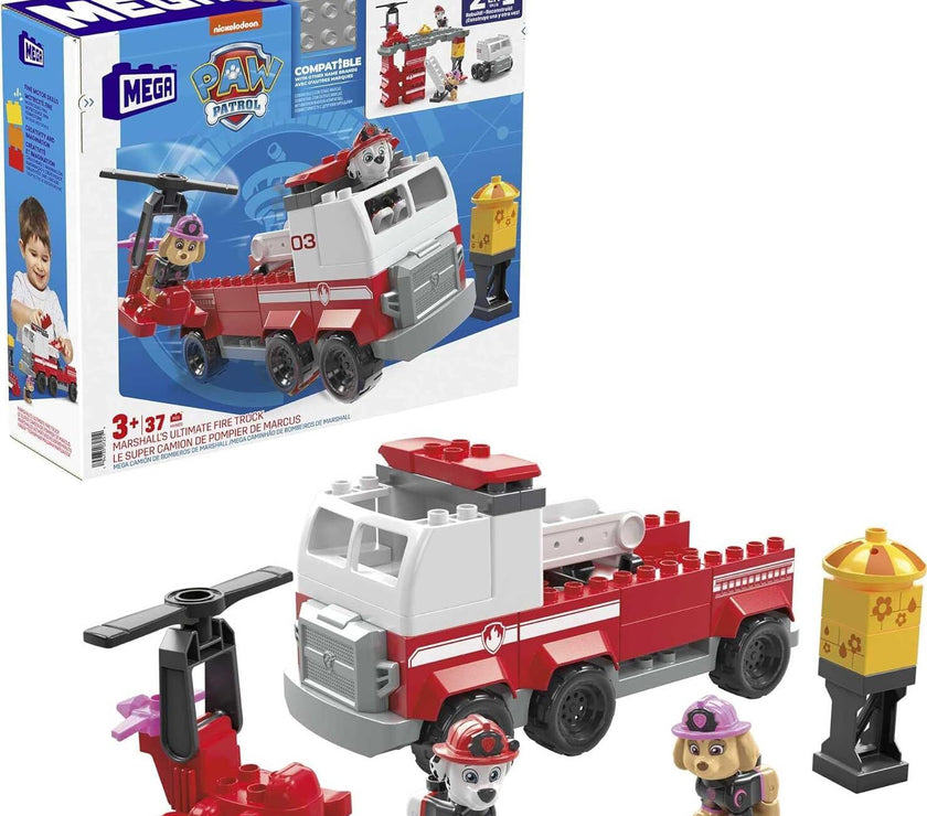 MEGA BLOKS PAW Patrol Toddler Building Blocks Toy - Fire Truck with 37 Pieces