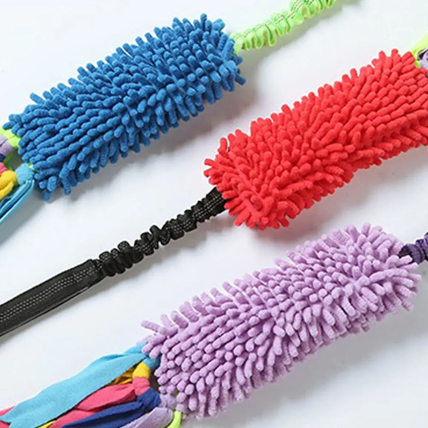 Colorful Pet Chew Toy Squeaky Plush Dog Interactive Toy with Sound Funny Teething Resistant Rope Toy for Relieve Boredom