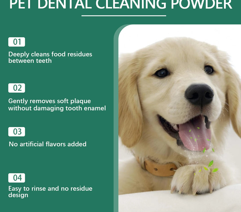Pet Teeth Cleaning Powder for Dog Reduces Tartar and Calculus Protect Dog Oral Gum Health Freshen Breath Dog Cleaning Products