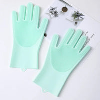 Pet Grooming Gloves Gentle Dog Bathing Shampoo Brush Massage Mitt with Enhanced Efficient Deshedding Glove for Dogs Cats Rabbits