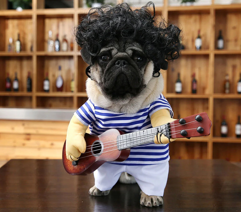 Guitar Playing Costume Pet Clothes Puppy Dress Christmas Gift Dog Wear Home Garden Supplies Dog Apparel Jacket
