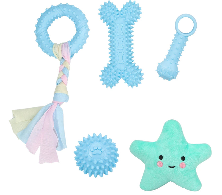 5-pack pet toys plush dog toys teething pet toys
