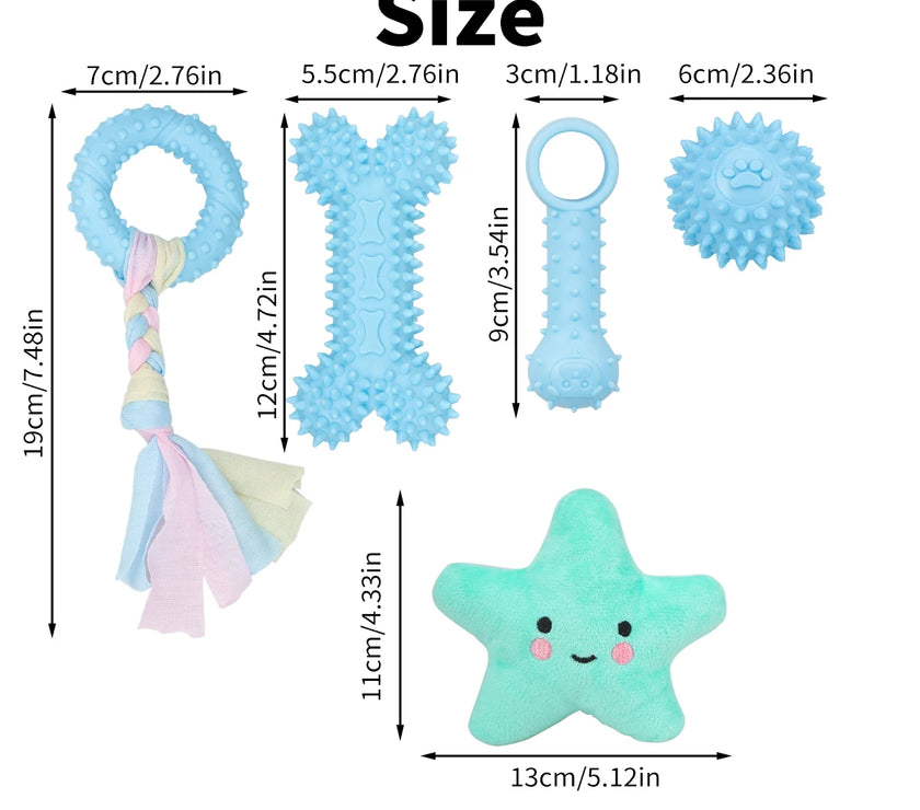 5-pack pet toys plush dog toys teething pet toys