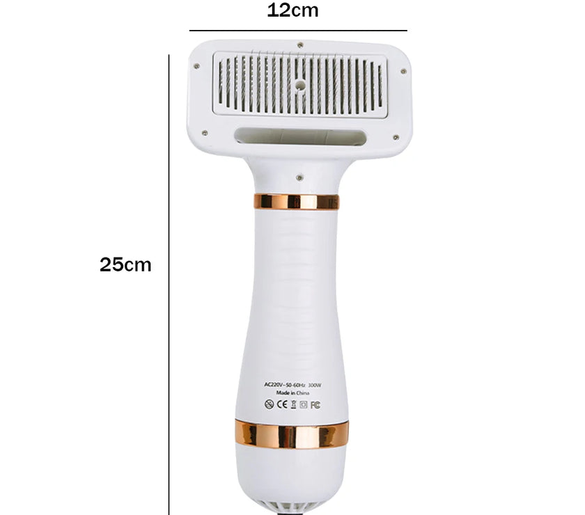 Pet Dog Hair Dryer 2-in-1 Cat Dog Dryer Grooming And Care Adjustable Temperature Low Noise Pet Blow Dryer Comb Cat Dog Supplies