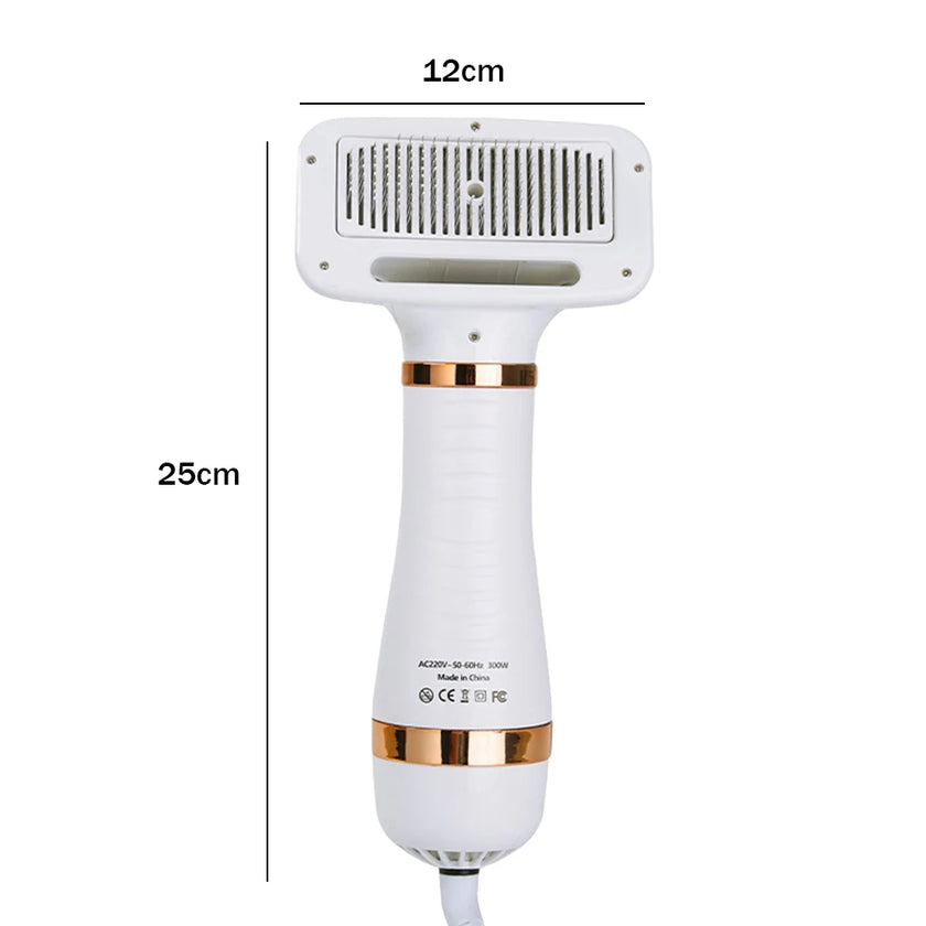 Pet Dog Hair Dryer 2-in-1 Cat Dog Dryer Grooming And Care Adjustable Temperature Low Noise Pet Blow Dryer Comb Cat Dog Supplies