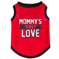 Red Pet Dog Clothes for Small Dogs Cat Vest T Shirts Chihuahua Cool Puppy Clothing Print Mommy‘s First Love for Halloween