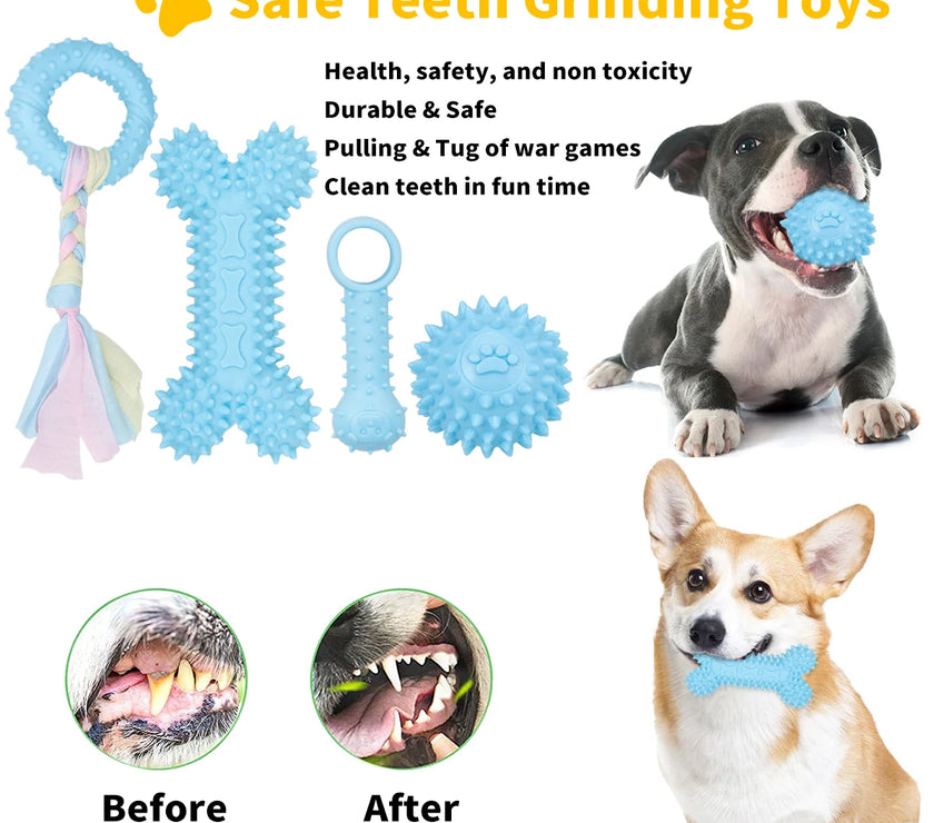 5-pack pet toys plush dog toys teething pet toys