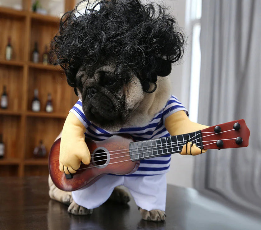 Guitar Playing Costume Pet Clothes Puppy Dress Christmas Gift Dog Wear Home Garden Supplies Dog Apparel Jacket
