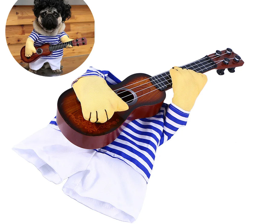Guitar Playing Costume Pet Clothes Puppy Dress Christmas Gift Dog Wear Home Garden Supplies Dog Apparel Jacket