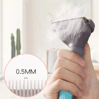 Pet Grooming Brush - Double Sided Shedding and Dematting Undercoat Rake Comb for Dogs and Cats,Extra Wide, Blue