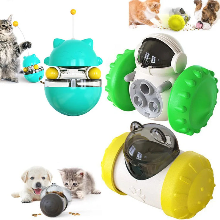 Dog Puzzle Toys Pet Food Interactive Tumbler Slow Feeder Puppy Toy Snack Treat Stimulation Chase Rolling Puppy Toy Pet Supplies