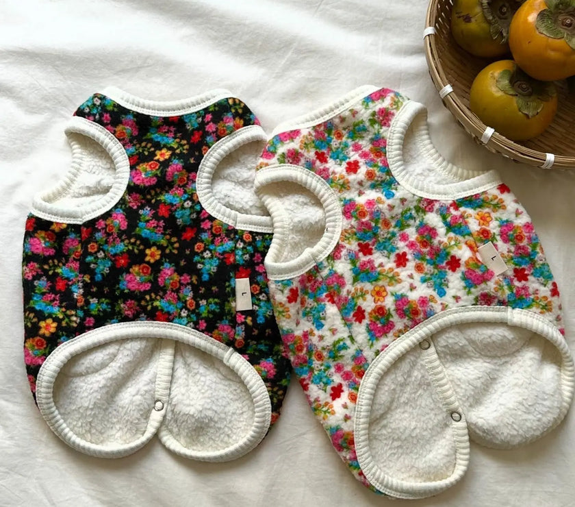 Cotton Pet Dog Clothes Pet Classic Shabby Flower Coat Bichon Winter Clothes Teddy Warm Vest Pretty Puppy Clothing Small Dogs