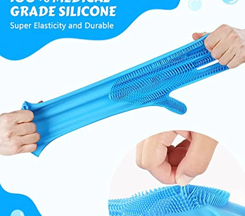 Pet Grooming Bathing Gloves Dog Cat Bathing Shampoo Scrubber Magic Massaging Cleaning Cleanner Sponge Silicon Hair Removal Glove