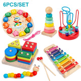 5-6pcs/set Montessori Wooden Toys for Babies