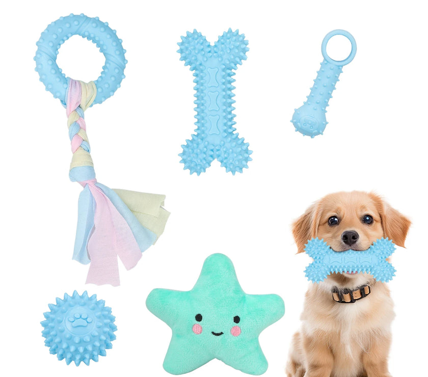 5-pack pet toys plush dog toys teething pet toys