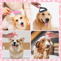HOT-8Pcs Dog Brush Grooming Set, Pet Self-Cleaning Set, With Pet Nail Clippers And Files, Comb, Pet Shampoo Bath Brush