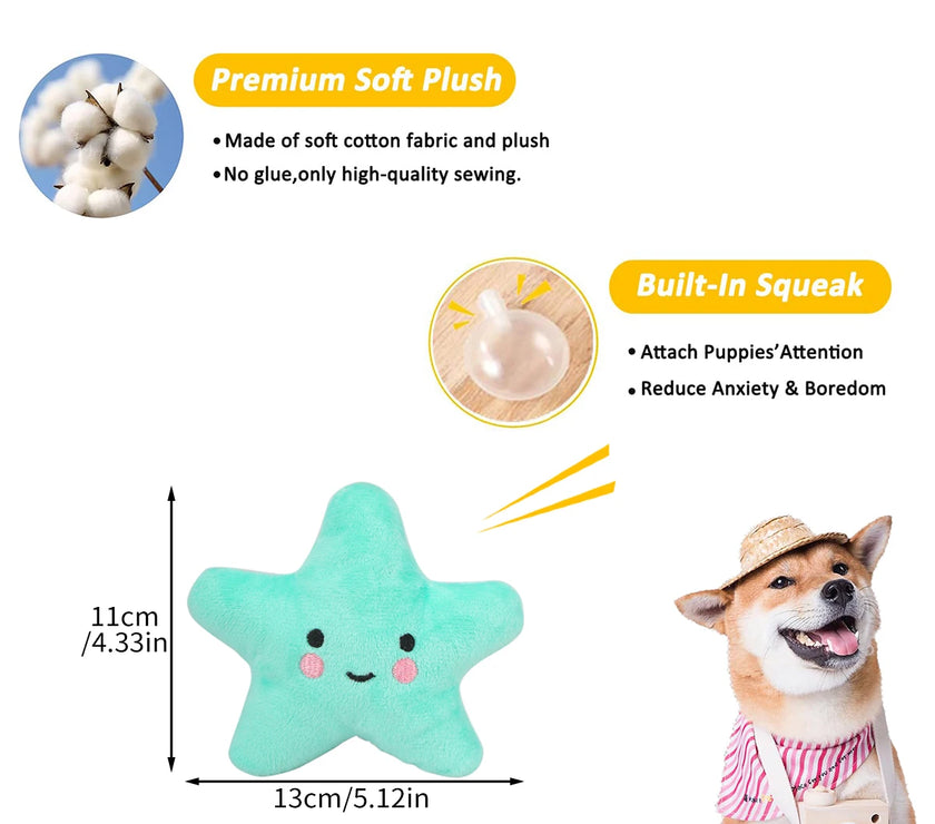 5-pack pet toys plush dog toys teething pet toys