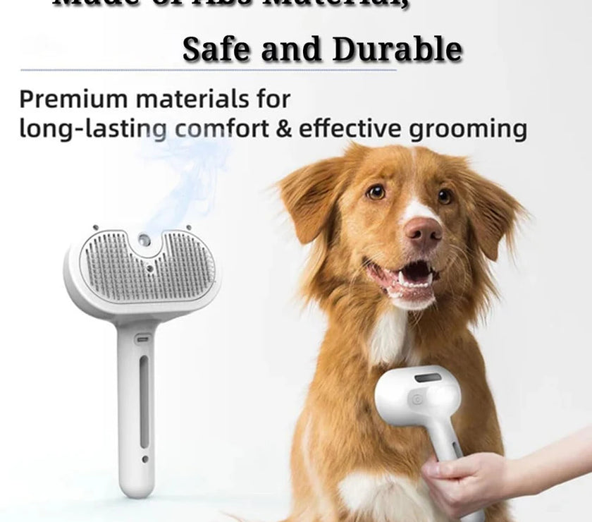 Dog Steam Grooming Brush Pet Spray Hair Removal Comb ABS Luxury Grooming Brush For Smooth Coat Pet 3 In 1 Groomer Steam